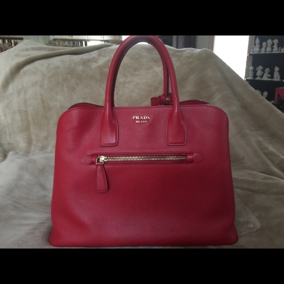 prada red saffiano bag